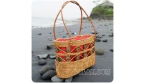 ethnic homemade shopping handbags straw ata rattan bali